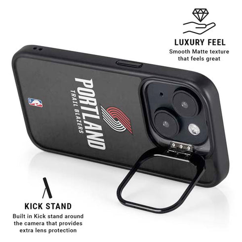 NBA Portland Trail Blazers Distressed iPhone 15 Kickstand Case