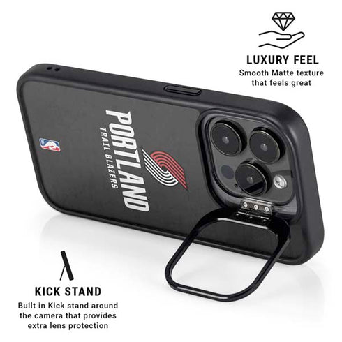NBA Portland Trail Blazers Distressed iPhone 15 Pro Kickstand Case