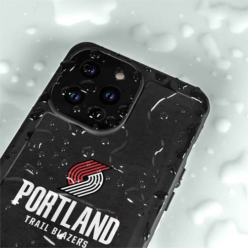 NBA Portland Trail Blazers Distressed iPhone 15 Pro Waterproof Case