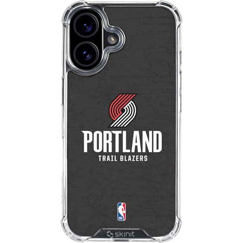 NBA Portland Trail Blazers Distressed iPhone 16 Clear Case