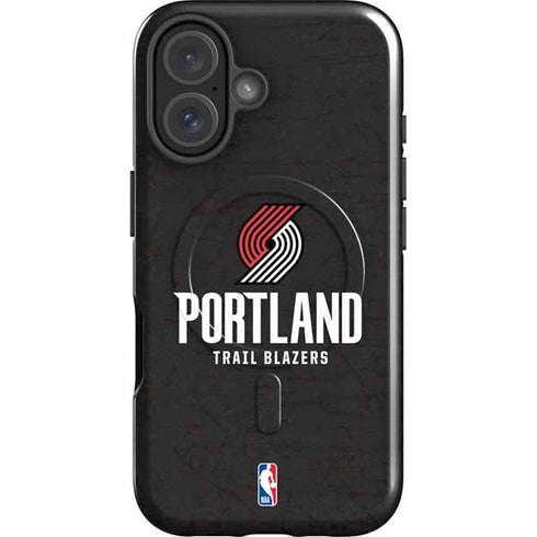 NBA Portland Trail Blazers Distressed iPhone 16 Magsafe Impact Case