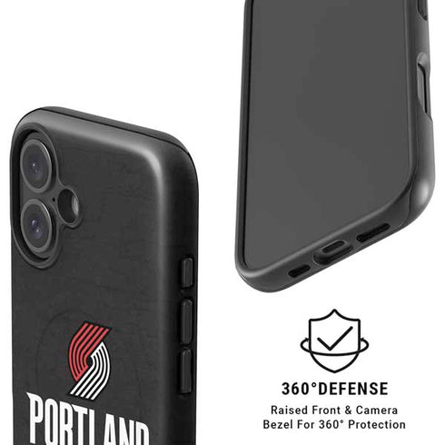 NBA Portland Trail Blazers Distressed iPhone 16 Magsafe Impact Case