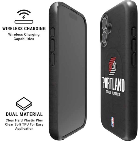 NBA Portland Trail Blazers Distressed iPhone 16 Magsafe Impact Case