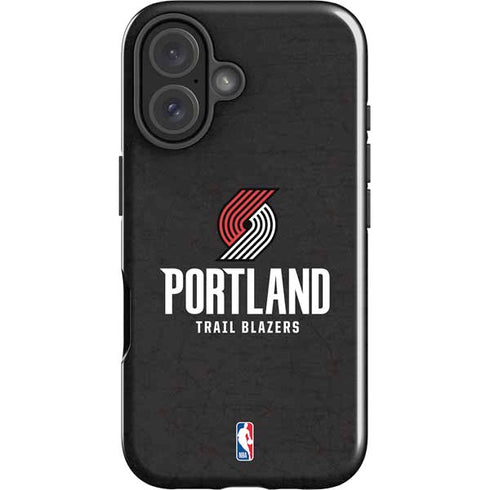 NBA Portland Trail Blazers Distressed iPhone 16 Plus Impact Case