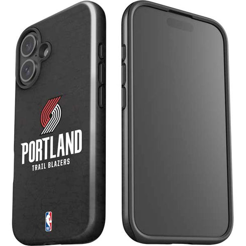 NBA Portland Trail Blazers Distressed iPhone 16 Plus Impact Case