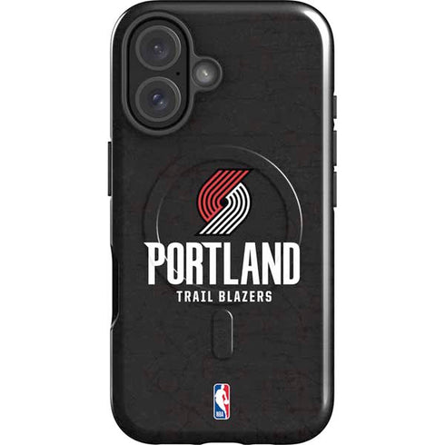 NBA Portland Trail Blazers Distressed iPhone 16 Plus Magsafe Impact Case