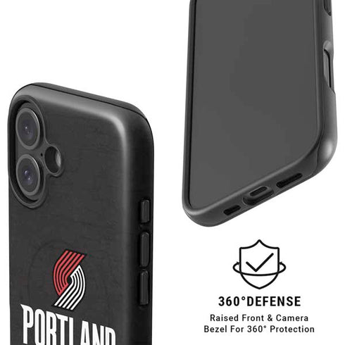 NBA Portland Trail Blazers Distressed iPhone 16 Plus Magsafe Impact Case