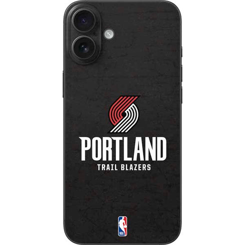 NBA Portland Trail Blazers Distressed iPhone 16 Plus Skin