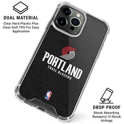 NBA Portland Trail Blazers Distressed iPhone 16 Pro Clear Case