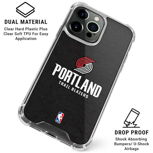 NBA Portland Trail Blazers Distressed iPhone 16 Pro Max Clear Case