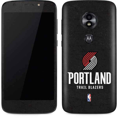 NBA Portland Trail Blazers Distressed Moto E5 Play Skin