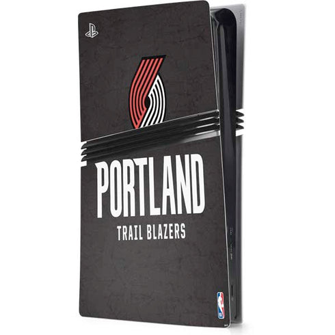 NBA Portland Trail Blazers Distressed PS5 Pro Console Skin
