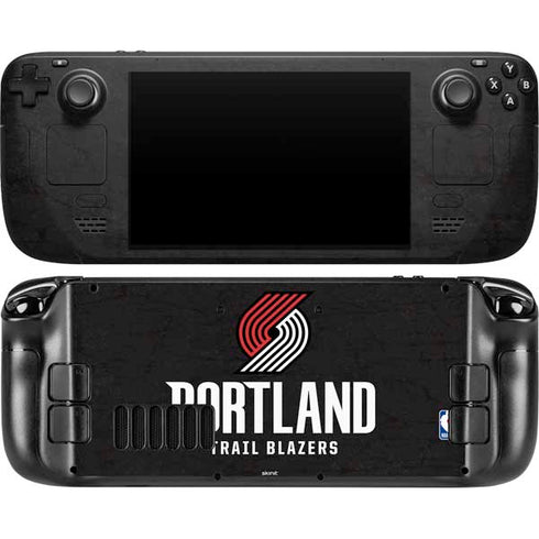 NBA Portland Trail Blazers Distressed Steam Deck Handheld Gaming Computer OLED Skin