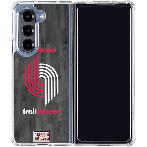 NBA Portland Trail Blazers Hardwood Classics Galaxy Z Fold5 5G Clear Case