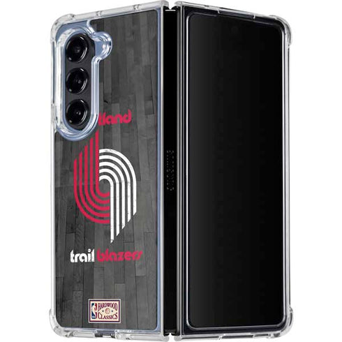 NBA Portland Trail Blazers Hardwood Classics Galaxy Z Fold5 5G Clear Case