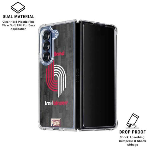 NBA Portland Trail Blazers Hardwood Classics Galaxy Z Fold7 Clear Case
