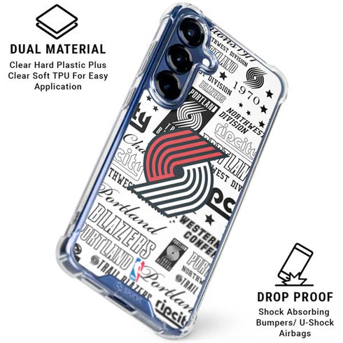 NBA Portland Trail Blazers Historic Blast Galaxy S25 Clear Case