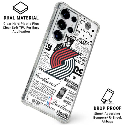 NBA Portland Trail Blazers Historic Blast Galaxy S25 Ultra Clear Case