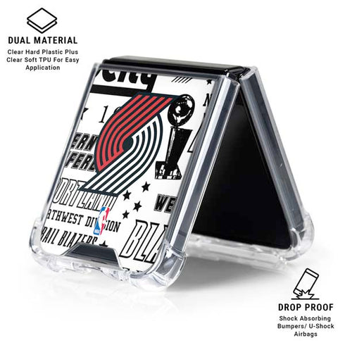 NBA Portland Trail Blazers Historic Blast Galaxy Z Flip6 Clear Case