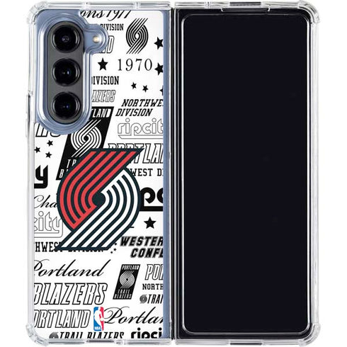 NBA Portland Trail Blazers Historic Blast Galaxy Z Fold5 5G Clear Case