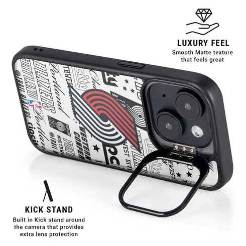 NBA Portland Trail Blazers Historic Blast iPhone 14 Plus Kickstand Case