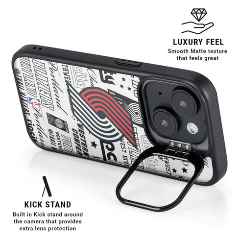 NBA Portland Trail Blazers Historic Blast iPhone 15 Kickstand Case