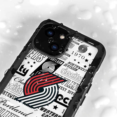 NBA Portland Trail Blazers Historic Blast iPhone 15 Plus Waterproof Case