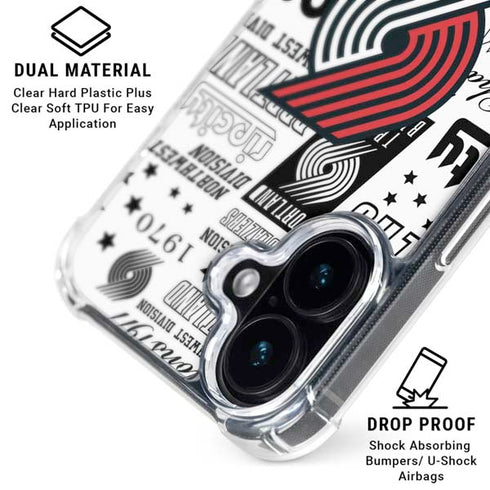 NBA Portland Trail Blazers Historic Blast iPhone 16 Clear Case