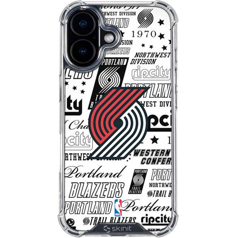 NBA Portland Trail Blazers Historic Blast iPhone 16 Plus Clear Case