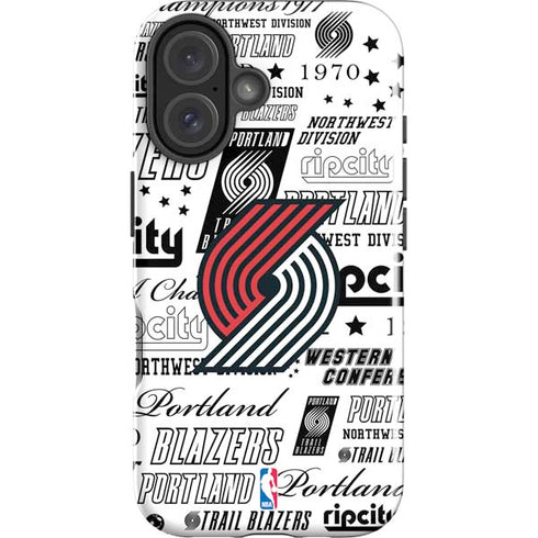 NBA Portland Trail Blazers Historic Blast iPhone 16 Plus Impact Case