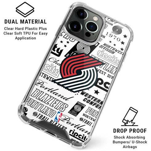 NBA Portland Trail Blazers Historic Blast iPhone 16 Pro Clear Case