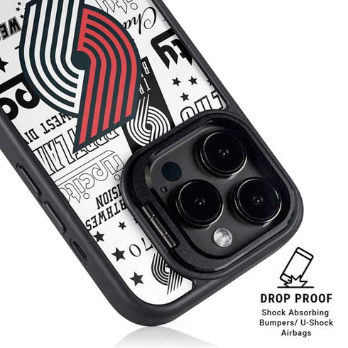 NBA Portland Trail Blazers Historic Blast iPhone 16 Pro Max Kickstand Case