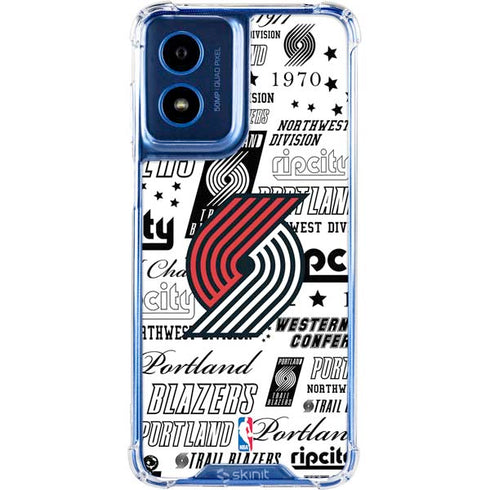 NBA Portland Trail Blazers Historic Blast Moto G 5G (2024) Clear Case