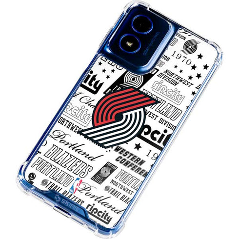 NBA Portland Trail Blazers Historic Blast Moto G 5G (2024) Clear Case