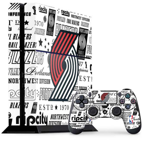 NBA Portland Trail Blazers Historic Blast PS4 Console and Controller Bundle Skin