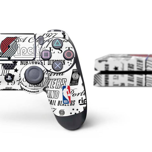 NBA Portland Trail Blazers Historic Blast PS4 Console and Controller Bundle Skin