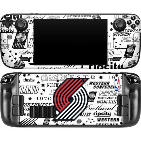 NBA Portland Trail Blazers Historic Blast Steam Deck Handheld Gaming Computer OLED Skin