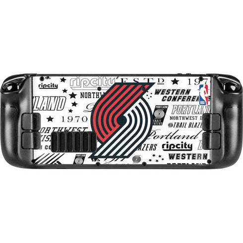 NBA Portland Trail Blazers Historic Blast Steam Deck Handheld Gaming Computer OLED Skin