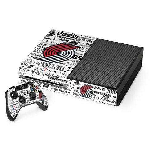 NBA Portland Trail Blazers Historic Blast Xbox One Console and Controller Bundle Skin