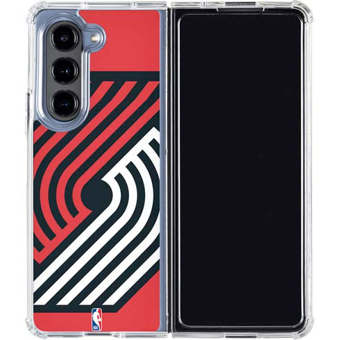NBA Portland Trail Blazers Large Logo Galaxy Z Fold5 5G Clear Case