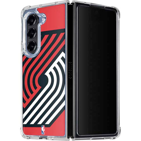 NBA Portland Trail Blazers Large Logo Galaxy Z Fold5 5G Clear Case