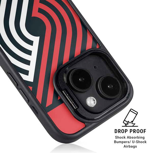 NBA Portland Trail Blazers Large Logo iPhone 14 Plus Kickstand Case