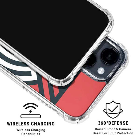NBA Portland Trail Blazers Large Logo iPhone 15 Clear Case