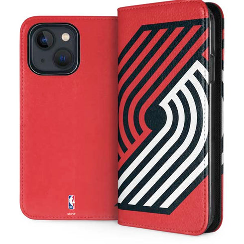 NBA Portland Trail Blazers Large Logo iPhone 15 Folio Case