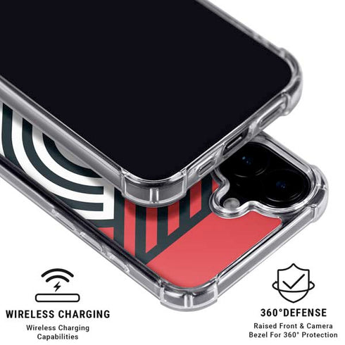 NBA Portland Trail Blazers Large Logo iPhone 16 Plus Clear Case