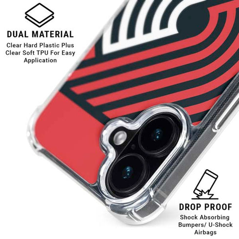 NBA Portland Trail Blazers Large Logo iPhone 16 Plus Clear Case