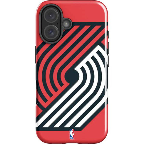NBA Portland Trail Blazers Large Logo iPhone 16 Plus Impact Case
