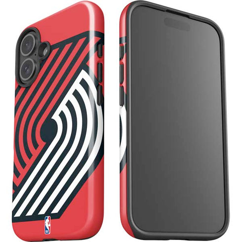 NBA Portland Trail Blazers Large Logo iPhone 16 Plus Impact Case