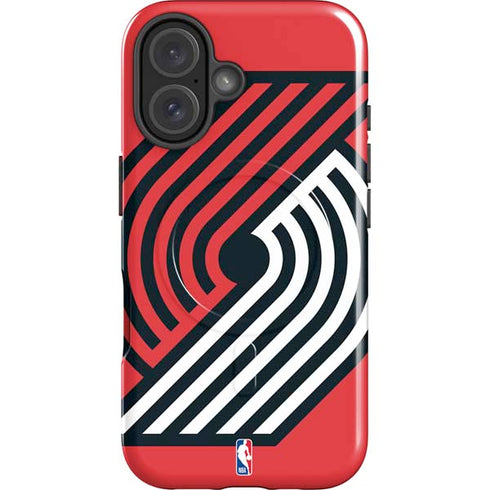 NBA Portland Trail Blazers Large Logo iPhone 16 Plus Magsafe Impact Case