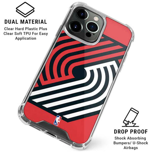 NBA Portland Trail Blazers Large Logo iPhone 16 Pro Clear Case